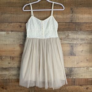 American Eagle cream corset tulle dress Size 8